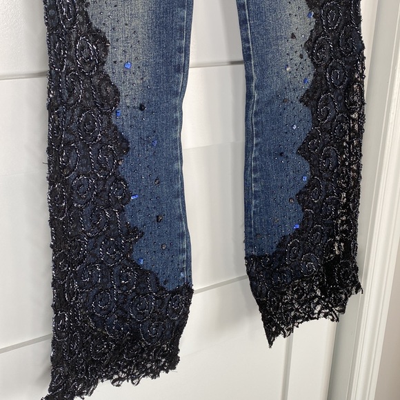 Allen B. By Allen Schartz lace jeans size 27 - Picture 2 of 8